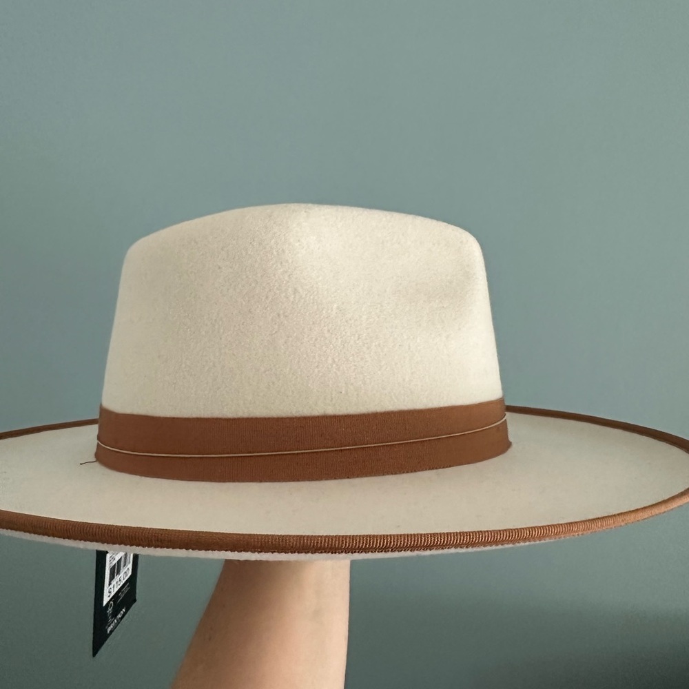 Brixton Cream and Brown Hat - Picture 2 of 6